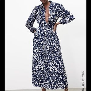 Zara printed midi dress. NWT